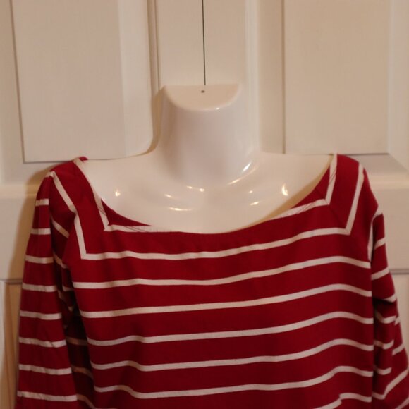 Gap Red/White Striped Casual Top Size XL - Picture 7 of 9